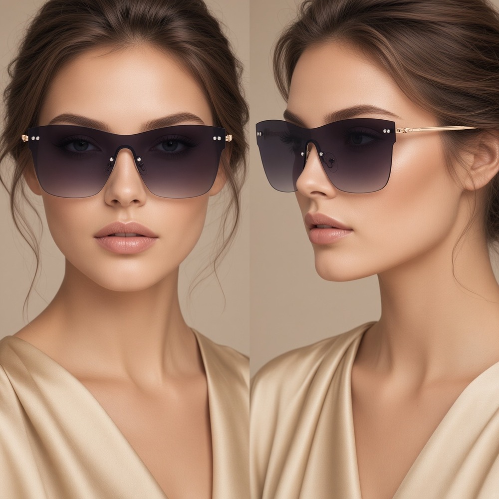 Cat Eye Sunglasses Women Black LensFashion  Oversized Shield Sunglasses Luxury